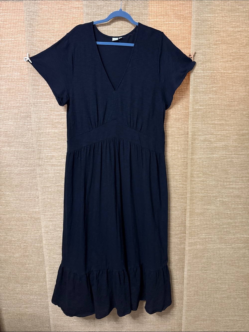 GAP Black V-Neck Maxi Dress with Ruffle Hem